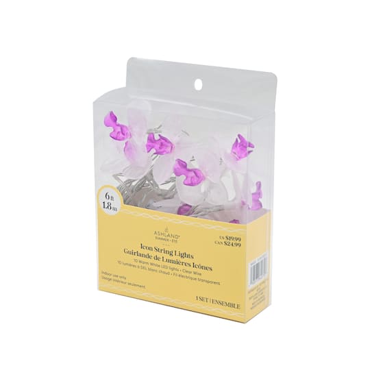 10ct. Orchid Icon LED String Lights by Ashland®